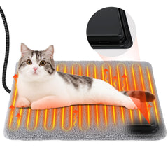 Outdoor Pet Heating Pad with Thermostat 30W 15.7x12.6 In Extreme Weather Cat Pad Waterproof Outdoor Warming Pet House Mat Indoor Outdoor Cat Dog Heated Bed with Antibite Cord for Winter Insulated