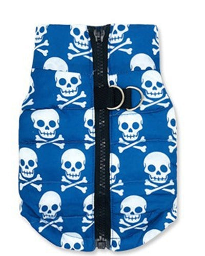 Blue Skull Padded Vest for Pets